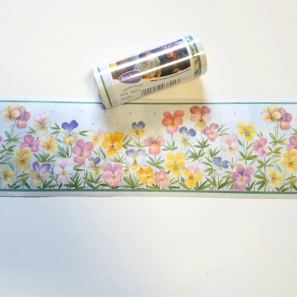 Wallpaper Border Pastel Pansy Violet Trail